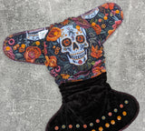 Skull faux embroidery (BSFT Hybrid cloth diapers)