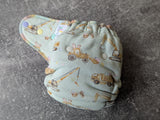 Easter Construction Site | Hybrid Fitted | cloth diapers | cotton velour soaker | windpro Fitted diaper | Cotton french terry outer