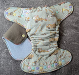 Easter Construction Site | Hybrid Fitted | cloth diapers | cotton velour soaker | windpro Fitted diaper | Cotton french terry outer