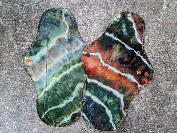 Earth Tones hand dyed Bamboo Hemp French Terry (cloth pads)