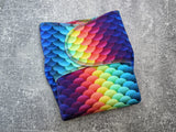 Rainbow Scales Cotton Lycra (Stretchy Preflat + Trifold cloth diaper)