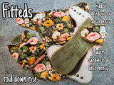 Webs (Hybrid Fitteds - french terry outer - cloth diapers - cotton Velour inners - bamboo hemp fleece soakers - Windpro Hybrid)