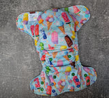 Ice Cream (LBB Ai3 & V2 cloth diaper - PUL diaper - handdyed OBV - handmade diaper - Pocket AiO cloth diaper)