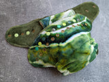 Moss Geode - Handdyed OBV Hybrid Fitteds - cloth diapers - bamboo hemp fleece soakers - Windpro Hybrids