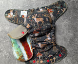 Woodland Holiday (bamboo spandex Hybrid Fitteds - cloth diapers - Velour inners - bamboo hemp fleece soakers - Windpro Hybrid )