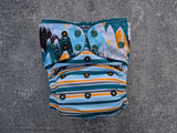 Icy Mountains - LBB Ai3 & V2 cloth diaper - PUL - Athletic wicking Jersey awj - handmade diaper - Pocket AiO cloth diaper