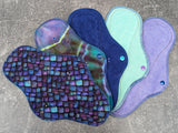 Purple Scales- set of 5 - 12 inch MODERATE cloth pads