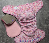 Mermaids (Squish Hybrid Fitted - cloth diapers - velour inners - bamboo hemp fleece soakers - Windpro Hybrid)