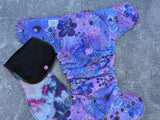 Webs (Hybrid Fitteds - french terry outer - cloth diapers - cotton Velour inners - bamboo hemp fleece soakers - Windpro Hybrid)