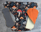 Forest Mushrooms - cotton french terry Contour & Trifold cloth diaper