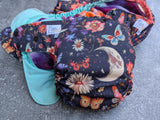 Moon Garden - LBB Ai3 & V2 cloth diaper - PUL - Athletic wicking Jersey awj - handmade diaper - Pocket AiO cloth diaper