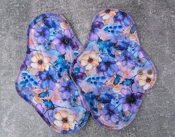 Purple Floral - cloth pad