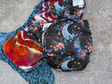 Floral Moons- LBB Ai3 & V2 cloth diaper - PUL - Athletic wicking Jersey awj - handmade diaper - Pocket AiO cloth diaper