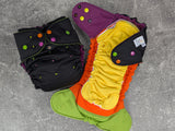 Halloween Black Snug-a-Buns (LBB Cloth Diaper - extended wear diaper - Heavy wetter - Snug a Bun)