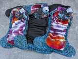 Floral Moons- LBB Ai3 & V2 cloth diaper - PUL - Athletic wicking Jersey awj - handmade diaper - Pocket AiO cloth diaper