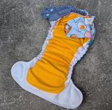 Breakfast (LBB Ai3 cloth diaper - PUL diaper - Athletic wicking Jersey - handmade diaper - Pocket AiO cloth diaper)