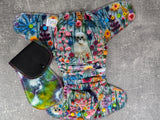 Rest in Wildflowers (Squish Hybrid Fitteds - cloth diapers - velour inners - bamboo hemp fleece soakers - Windpro Hybrid )