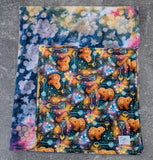 Honey Bears (Dark) squish/handdyed OBV baby blanket
