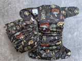 Mushrooms & Daisies- LBB Ai3 & V2 cloth diaper - PUL - Athletic wicking Jersey awj - handmade diaper - Pocket AiO cloth diaper