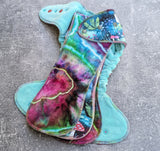Misty Mushrooms - Cotton French terry Hybrid Fitteds - cloth diapers - bamboo hemp fleece soakers - Windpro Hybrids
