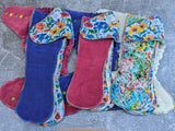 Rainbow Daisies - Cotton FT Hybrid Fitteds - cloth diapers - Velour inners - bamboo hemp fleece soakers - Windpro Hybrid