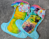 Ice Cream (LBB Ai3 & V2 cloth diaper - PUL diaper - handdyed OBV - handmade diaper - Pocket AiO cloth diaper)