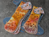Flower Fields Bamboo FT Hybrid Fitteds - cloth diapers - Velour inners - bamboo hemp fleece soakers - Windpro Hybrid