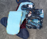 Skating Puffins (LBB Ai3 & V2 cloth diaper - PUL diaper - Athletic wicking Jersey - handmade diaper - Pocket AiO cloth diaper)