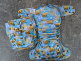 Honey Bears (Light) - LBB Ai3 & V2 cloth diaper - PUL - Athletic wicking Jersey awj - handmade diaper - Pocket AiO cloth diaper