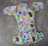 Ice Cream (LBB Ai3 & V2 cloth diaper - PUL diaper - handdyed OBV - handmade diaper - Pocket AiO cloth diaper)
