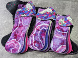 Dragons (pink) Squish Hybrid Fitteds - cloth diapers - Velour inners - bamboo hemp fleece soakers - Windpro Hybrid