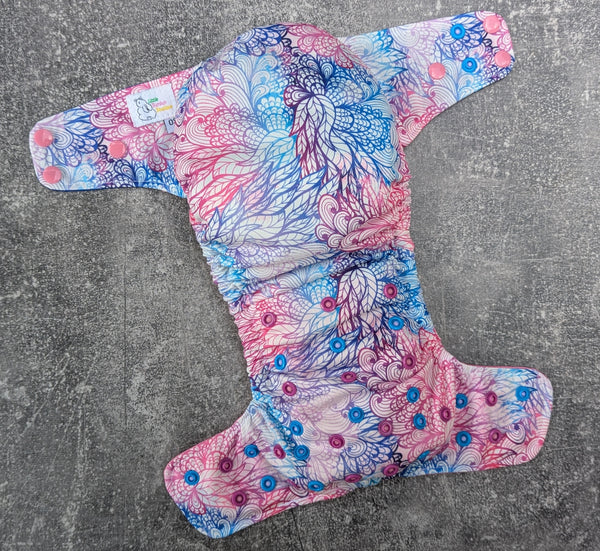 Floral Grunge (Flex & Flawless Fit Ai3 & V2 cloth diaper - PUL diaper - handdyed OBV - handmade diaper - Pocket AiO cloth diaper)