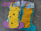 Honey Bears (Light) - LBB Ai3 & V2 cloth diaper - PUL - Athletic wicking Jersey awj - handmade diaper - Pocket AiO cloth diaper
