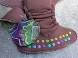 Mauvelous Garden - Dark Mauve WP/Handdyed bamboo fleece- Double Windpro Hybrid Fitteds - cloth diapers - bamboo hemp fleece soakers - Windpro Hybrids