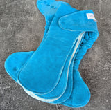 Solid BLUES (Cotton Velour Hybrid Fitted - cloth diapers - cotton Velour inners - bamboo hemp fleece soakers - Windpro Hybrid )