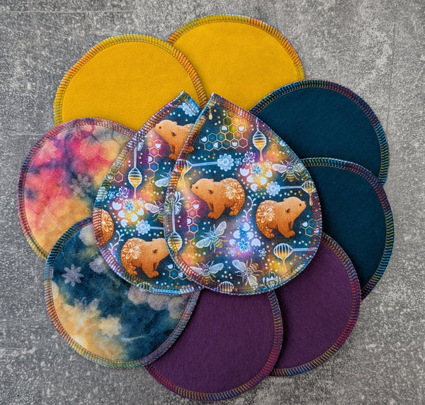 Honey Bears (Dark) - set of 5 nursing pads