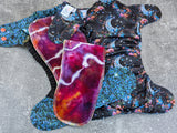 Floral Moons- LBB Ai3 & V2 cloth diaper - PUL - Athletic wicking Jersey awj - handmade diaper - Pocket AiO cloth diaper