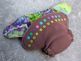 Mauvelous Garden - Dark Mauve WP/Handdyed bamboo fleece- Double Windpro Hybrid Fitteds - cloth diapers - bamboo hemp fleece soakers - Windpro Hybrids