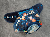 Peter Pan (Squish Hybrid Fitteds - cloth diapers - organic bamboo Velour inners - bamboo hemp fleece soakers - Windpro Hybrid )