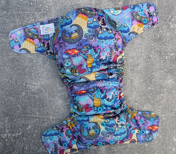 Mythical Creatures (Flex & Flawless Fit Ai3 & V2 cloth diaper - PUL diaper - Athletic wicking Jersey - handmade diaper - Pocket AiO cloth diaper)