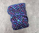 Purple Scales - bamboo french terry Preflat & Trifold cloth diaper