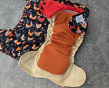Chickens - LBB Ai3 & V2 cloth diaper - PUL - Athletic wicking Jersey awj - handmade diaper - Pocket AiO cloth diaper