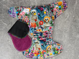 Rest in Wildflowers (Squish Hybrid Fitteds - cloth diapers - velour inners - bamboo hemp fleece soakers - Windpro Hybrid )