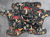 Forest Mushrooms - Squish Hybrid Fitteds - cloth diapers - bamboo hemp fleece soakers - Windpro Hybrids