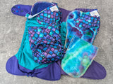 Purple Scales - LBB Ai3 & V2 cloth diaper - PUL - Athletic wicking Jersey awj - handmade diaper - Pocket AiO cloth diaper