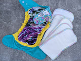 Sweet Summer Floral Snug-a-Buns (LBB Cloth Diaper - extended wear diaper - Heavy wetter - Snug a Bun)