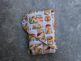 Vintage Mushroom - cotton french terry Contour & Trifold cloth diaper