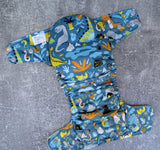 Doodle Dino (Flex & Flawless Fit Ai3 & V2 cloth diaper - PUL diaper - Athletic wicking Jersey - handmade diaper - Pocket AiO cloth diaper)