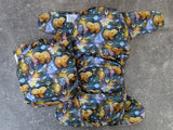 Honey Bears (Dark) - LBB Ai3 & V2 cloth diaper - PUL - Athletic wicking Jersey awj - handmade diaper - Pocket AiO cloth diaper