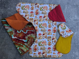 Vintage Mushroom - cotton french terry Contour & Trifold cloth diaper